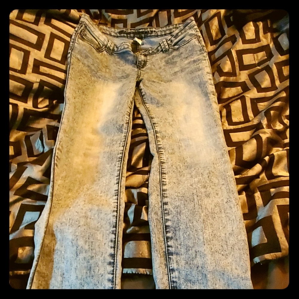 Acid washed pants